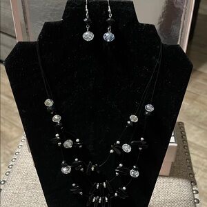 Sleek Black and Silver Jewelry Set